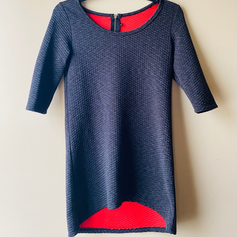 Grey black Bodycon dress with zipper